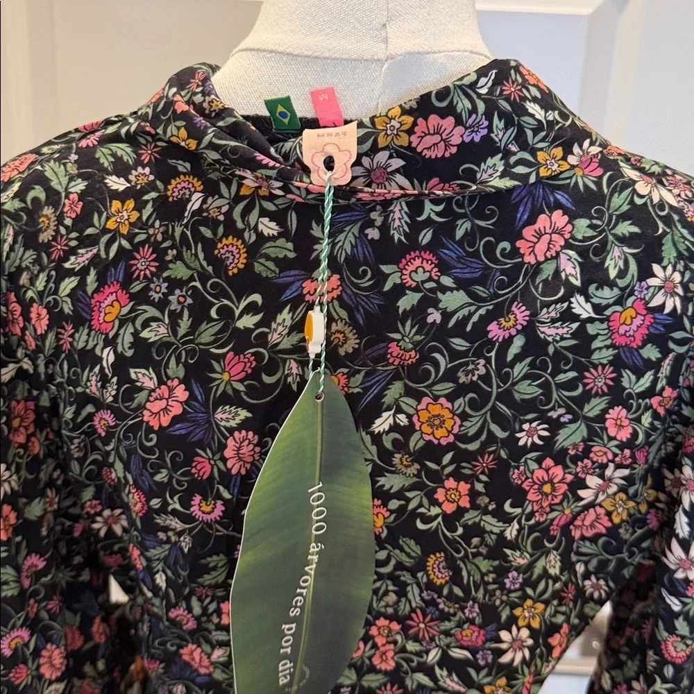 FARM Rio Black Floral Romper Size M